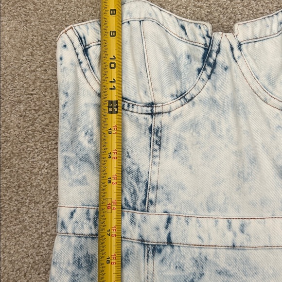 HEMMED Alice and Olivia Donella denim bustier high low dress - Picture 8 of 16